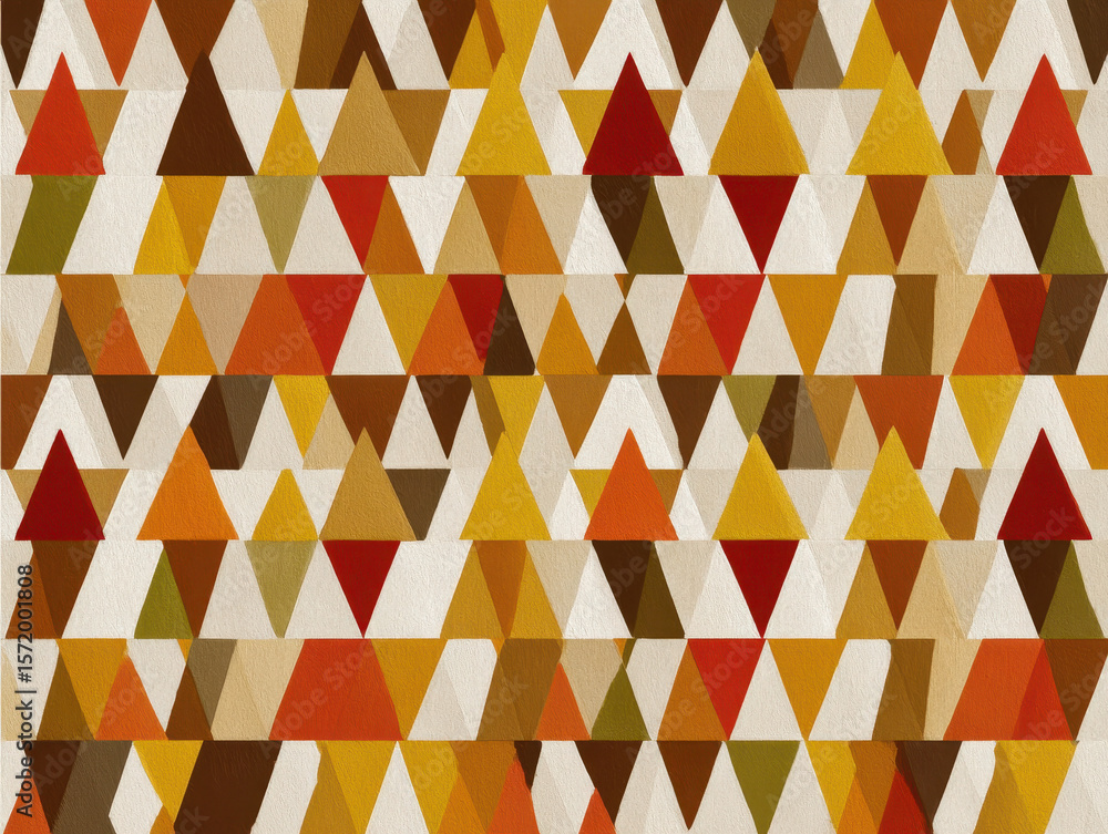 Poster earthy triangle geometric pattern - abstract background texture