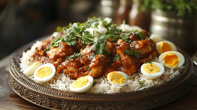 A steaming hot plate of Dindigul Thalapakatti Biriyani,