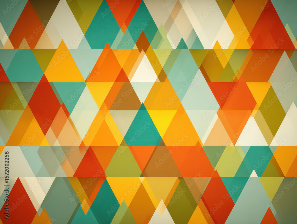 Poster Overlapping Triangles: Abstract Geometric Pattern Background