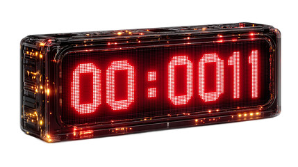 Red Digital Countdown Clock Display