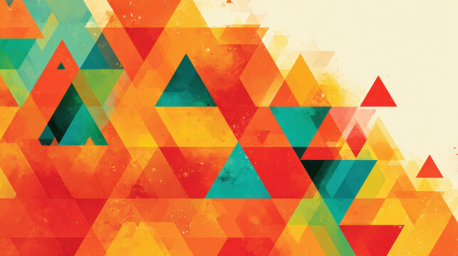 Watercolor Geometric Triangles: Abstract Art Background