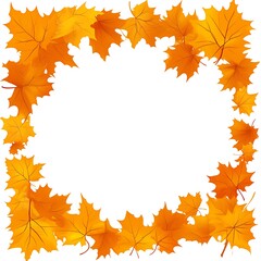 Autumn leaves frame, blank center, fall colors