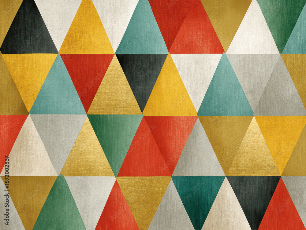 Poster modern geometric triangle pattern - colorful abstract background texture