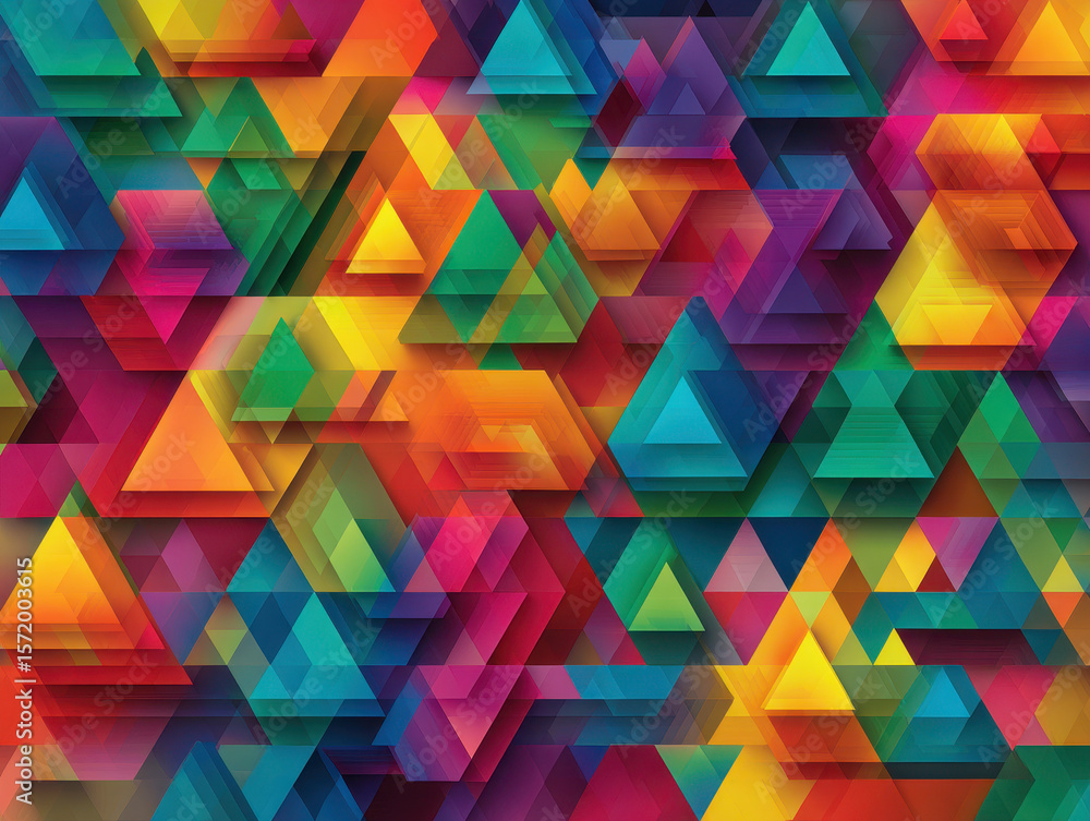 Aufkleber abstract triangular mosaic with vivid colors