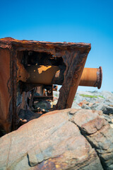 Remains of a shipwreck on Monhegan Island, Maine