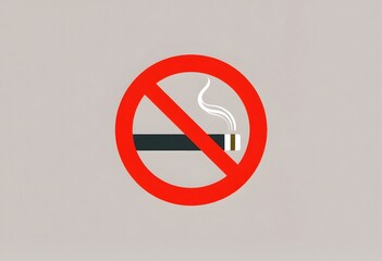 Flat Vector of No Smoking Symbol for Public Health and Awareness Campaigns