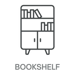 bookshelf Line Icon, Outline Symbol Illustration, Editable Stroke perfect for logos and more