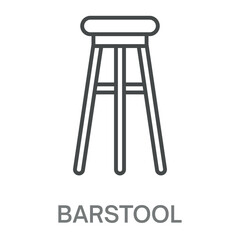 barstool Line Icon, Outline Symbol Illustration, Editable Stroke perfect for logos and more
