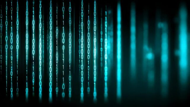 Abstract digital background with binary code, ideal for technology and science presentations