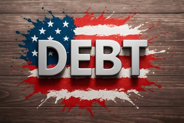 debt finance economy united states american flag financial crisis national debt budget deficit money problems economic issue usa business concept interest rates borrowing patriotic background concept