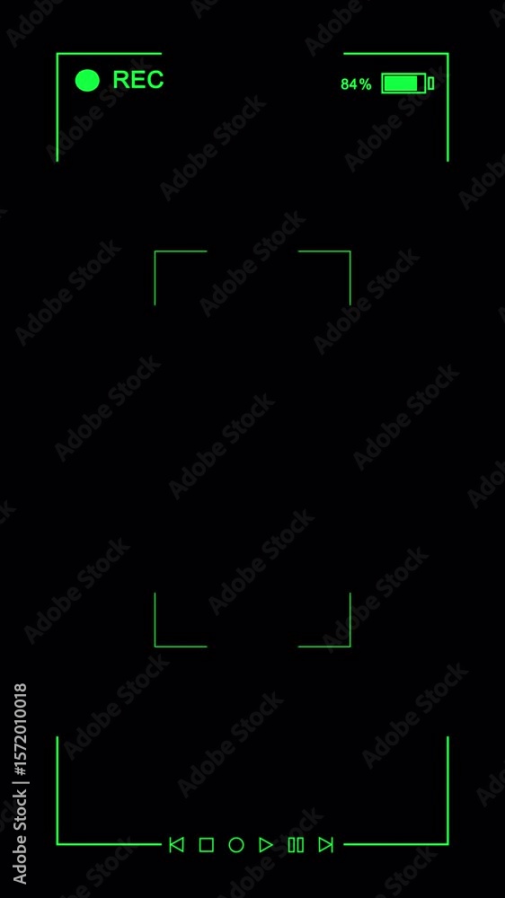 Poster empty video frame with green recording interface