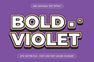 Bold Violet Editable Text Effect – 3D Modern Typography Vector
