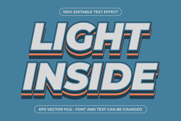 Light Inside Editable Text Effect – Bold 3D Modern Vector Typography