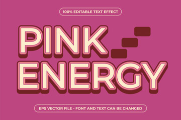 Pink Energy Editable Text Effect – Bold 3D Modern Vector Typography