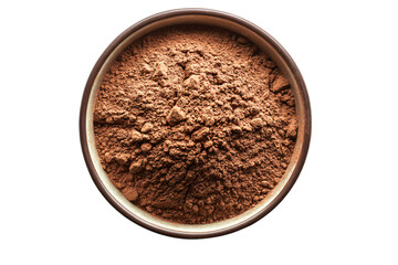 3D Render a bowl of cocoa powder on a white surface