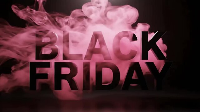 Black Friday Sale Announcement Dramatic Smoke Effect Video