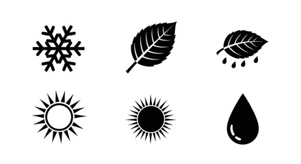 Simple Black Water Drop Icon with Highlight and Smooth Shape.