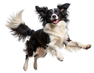 Jumping Kooikerhondje Dog Mid-Air with Cheerful Expression, Transparent PNG, AI Generated