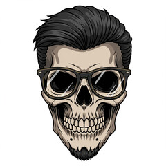 Skull with Glasses Vector Illustration: High Detail, Isolated, and Modern Design.
