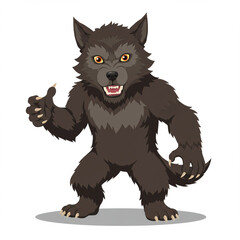 Adorable Werewolf Puppy Vector Illustration Isolated on White, High Detail 8k.