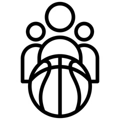 community sports line icon