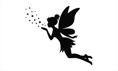 Obraz premium Enchanting fairy in flight silhouette