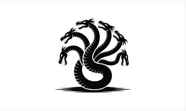 black hydra logo design on white background clip art preview