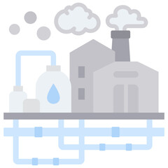 Oil Refinery Emission Icon