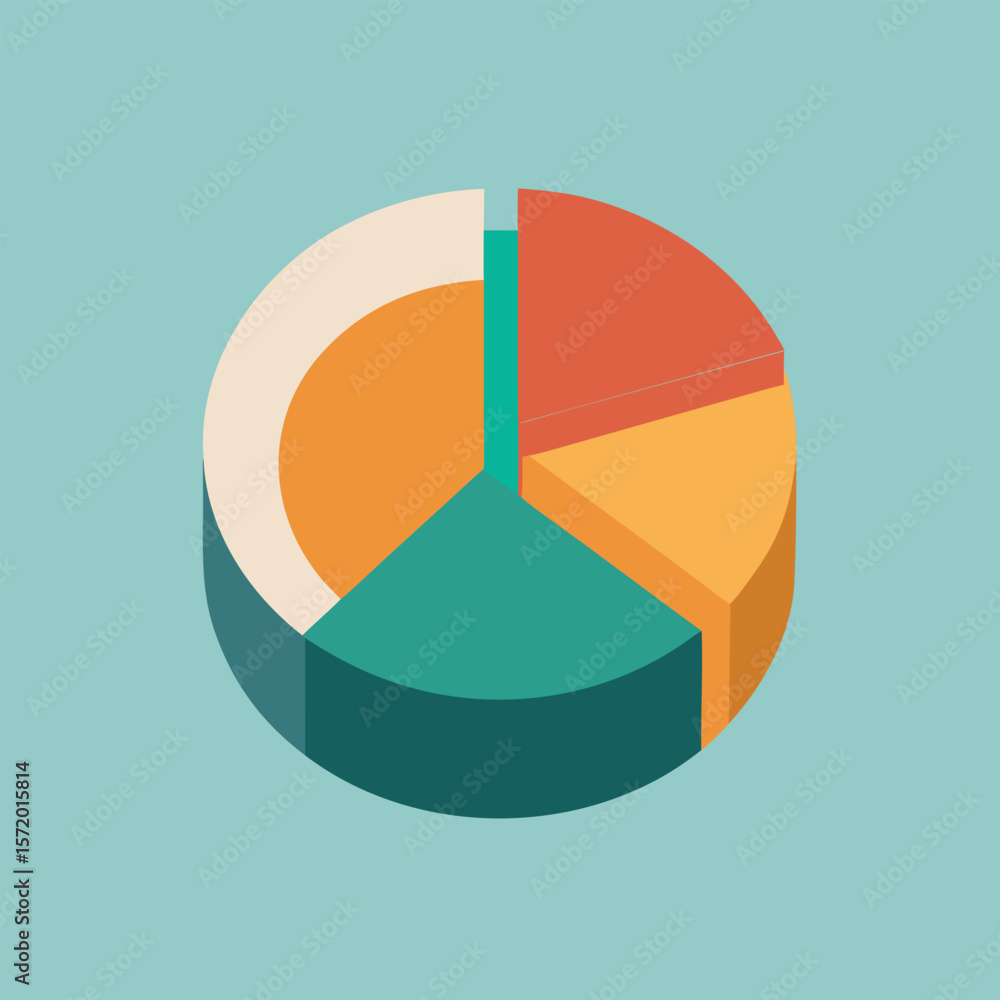Aufkleber isometric 3d pie chart infographic illustrating data representation and financial analysis with mode