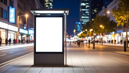 Urban Nighttime Billboard Mockup