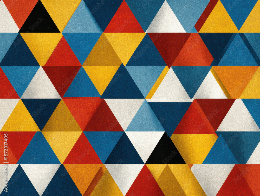 Poster geometric triangle pattern: abstract colorful background design for web & print
