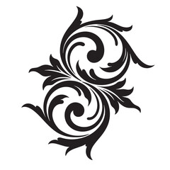 Elegant black floral ornament design vector illustration for decorative elements and graphic designs