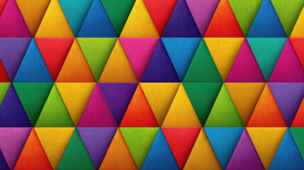 Vibrant Rainbow Triangle Pattern: Colorful Abstract Geometric Background