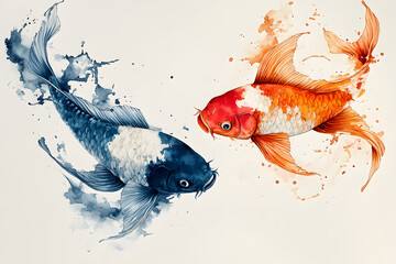 goldfish in water, concept design tattoo