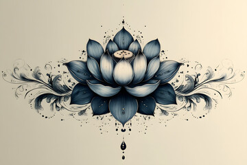 abstract floral background with flowers, concept design tattoo