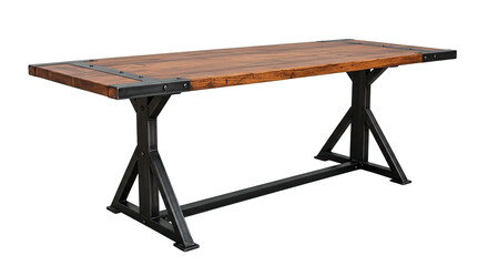 Rustic wood and metal dining table industrial style kitchen furniture home decor farmhouse design vintage look 100