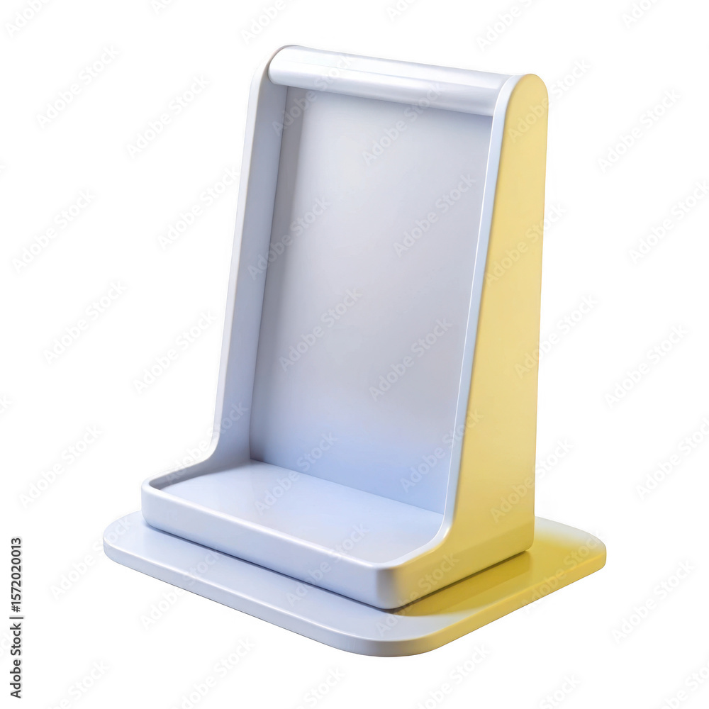 Poster 3d render of modern white display stand isolated on transparent background