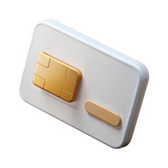 3d realistic sim card mockup isolated on transparent background