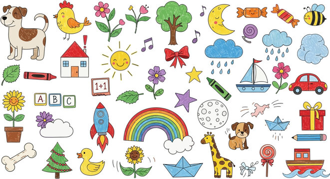 Adorable Hand-Drawn Dog with Brown and White Fur, Smiling and Standing