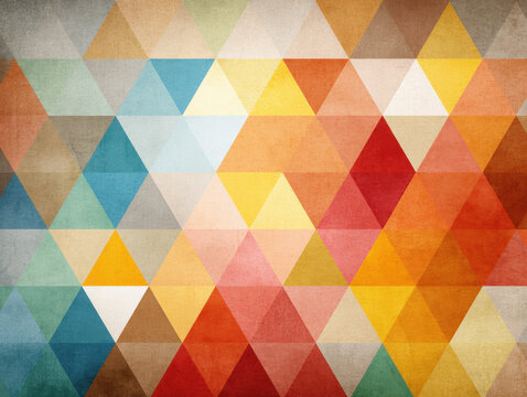 Colorful Triangle Mosaic - Abstract Geometric Pattern