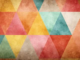 Pastel Triangle Pattern - Soft Grunge Geometric Background