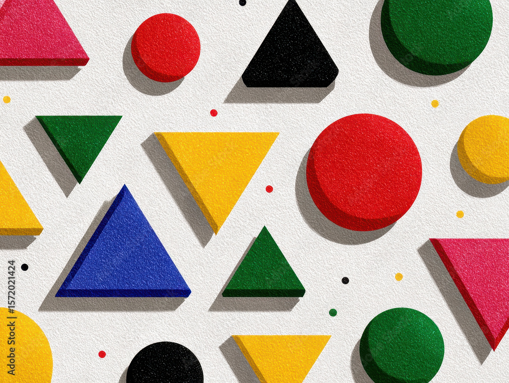 Poster abstract geometric shapes seamless pattern on textured background