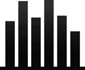 Obraz premium Bar graph with varying heights displays data trends, ideal for reports, dashboards, and presentations offering visual insights.