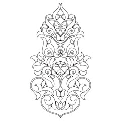 Elegant abstract floral ornament vector illustration with vintage decorative elements