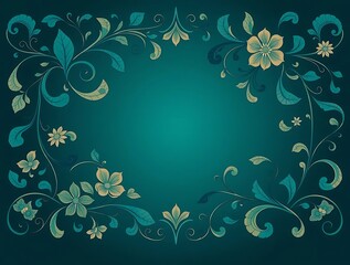 Decorative floral pattern illustration on a blue gradient background design