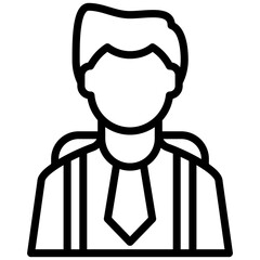Outline illustration of a businessman with a tie, perfect for professional and corporate concepts.