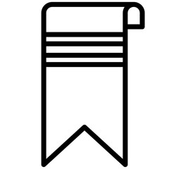 Minimalist bookmark icon in black outline represents reading and saving content online.