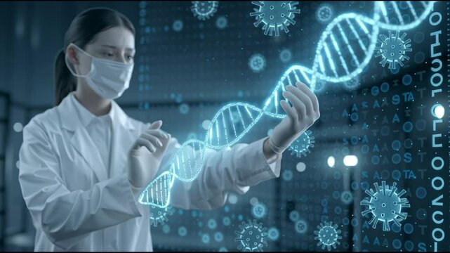 A person is holding a DNA strand in their hand