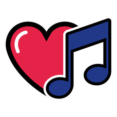 Heart and Music Note, Music love