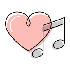 Heart and Music Note, Music love